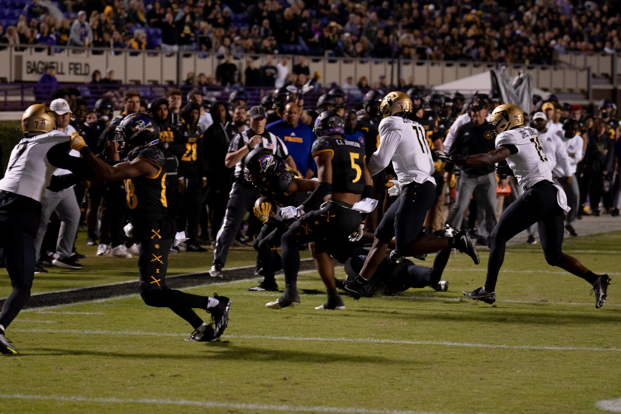 My First ECU College Football Photography Assignment 231 Players scrambling for the ball at the line