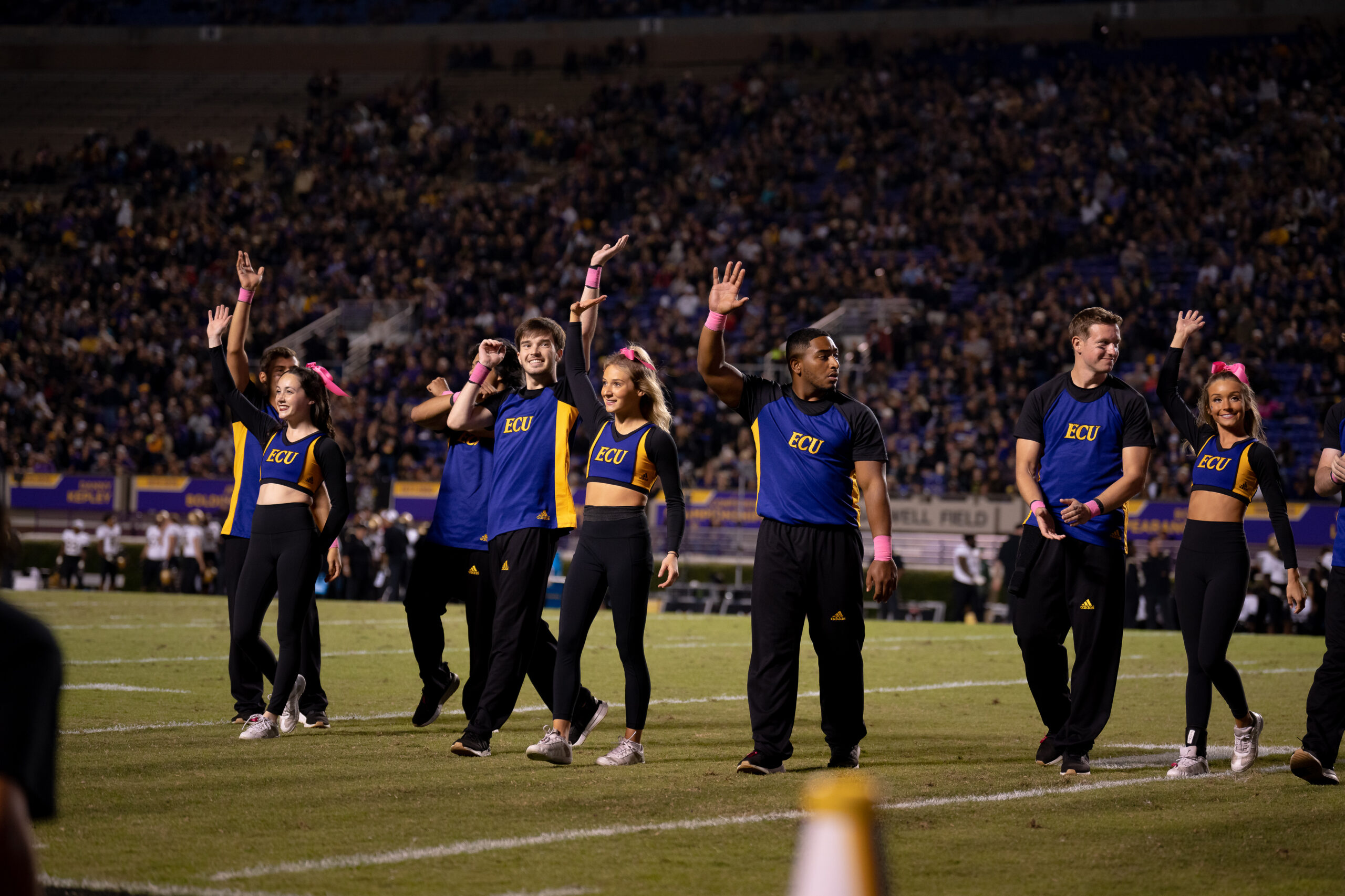 My First ECU College Football Photography Assignment 48 ECU band members marching onto the field