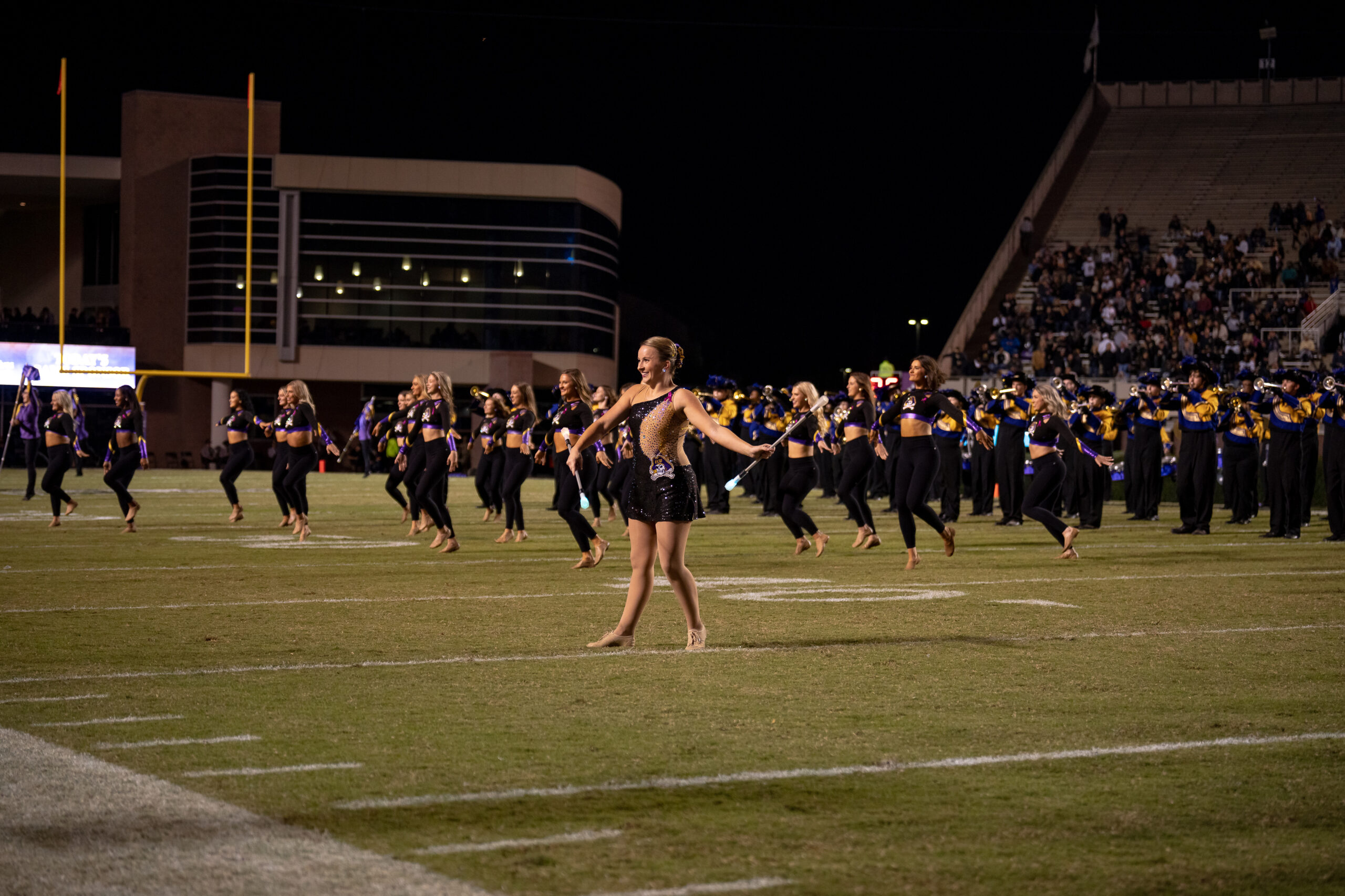 My First ECU College Football Photography Assignment 172 ECU dance team performing near the end zone