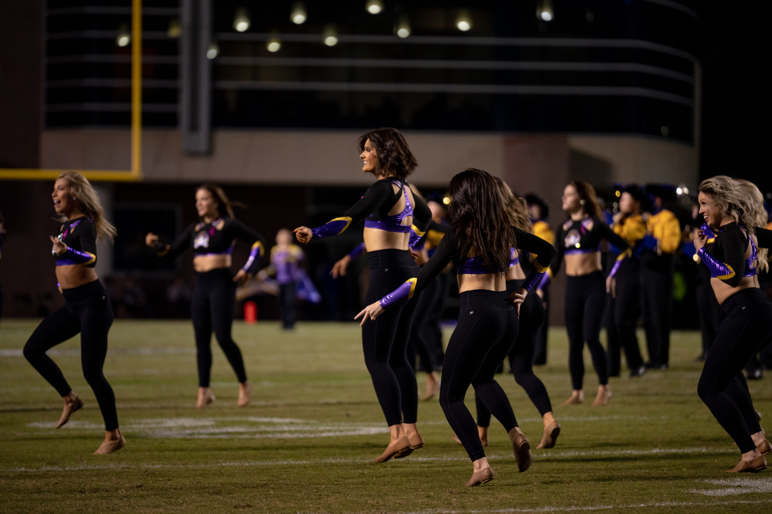 My First ECU College Football Photography Assignment 50 ECU dance team performing on the field