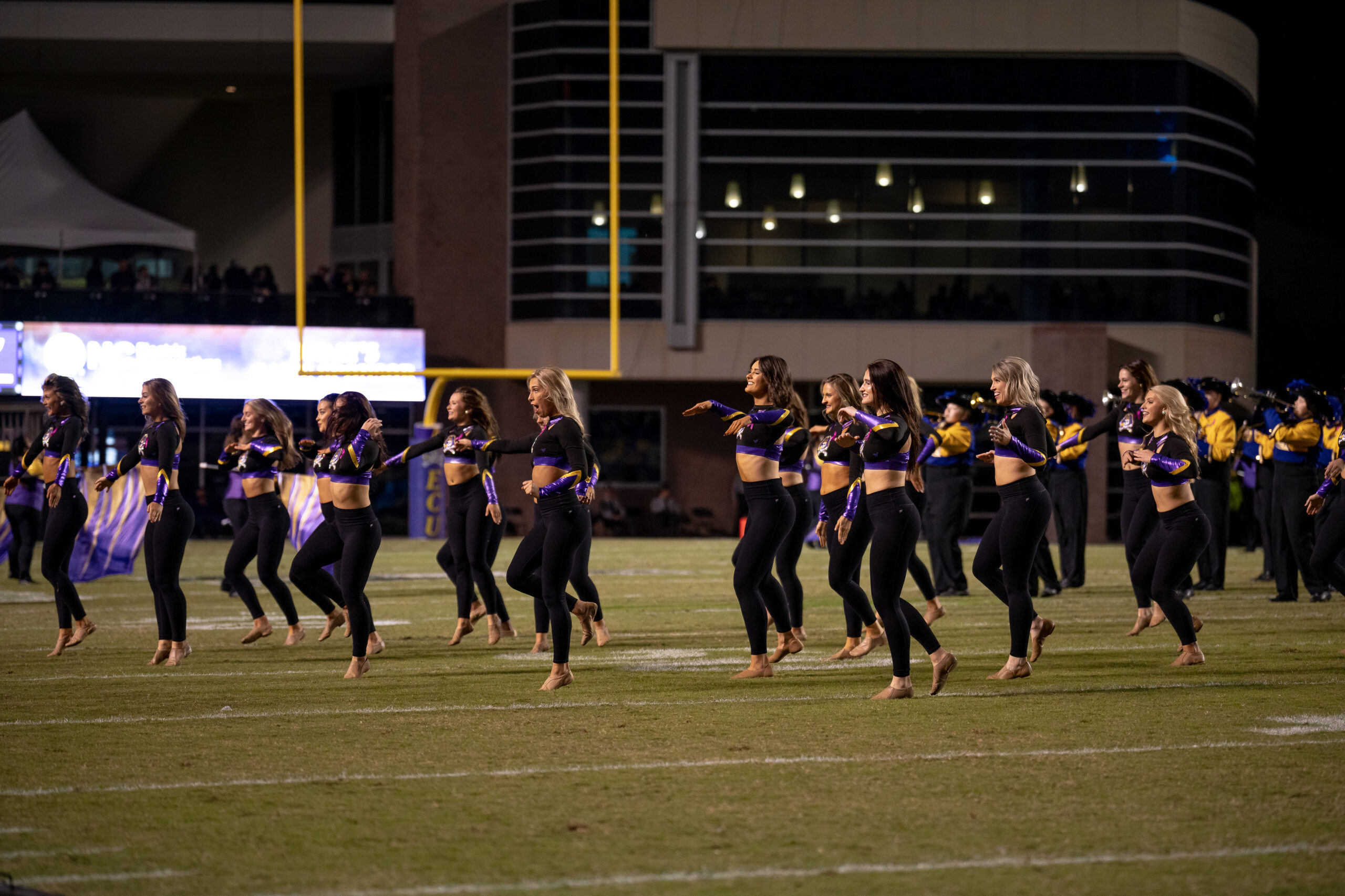 My First ECU College Football Photography Assignment 239 ECU band and dancers spread across the field
