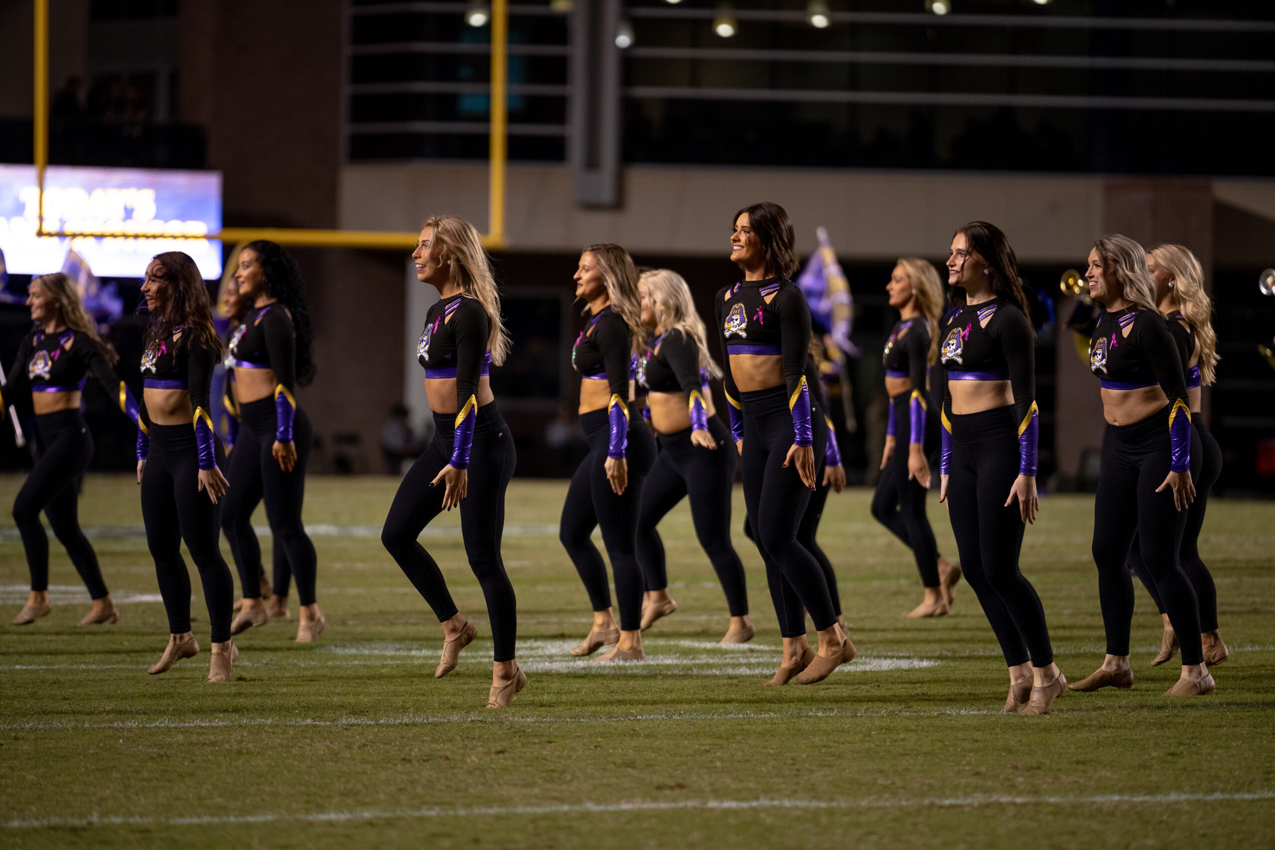 My First ECU College Football Photography Assignment 237 ECU dance team performing in sparkling uniforms