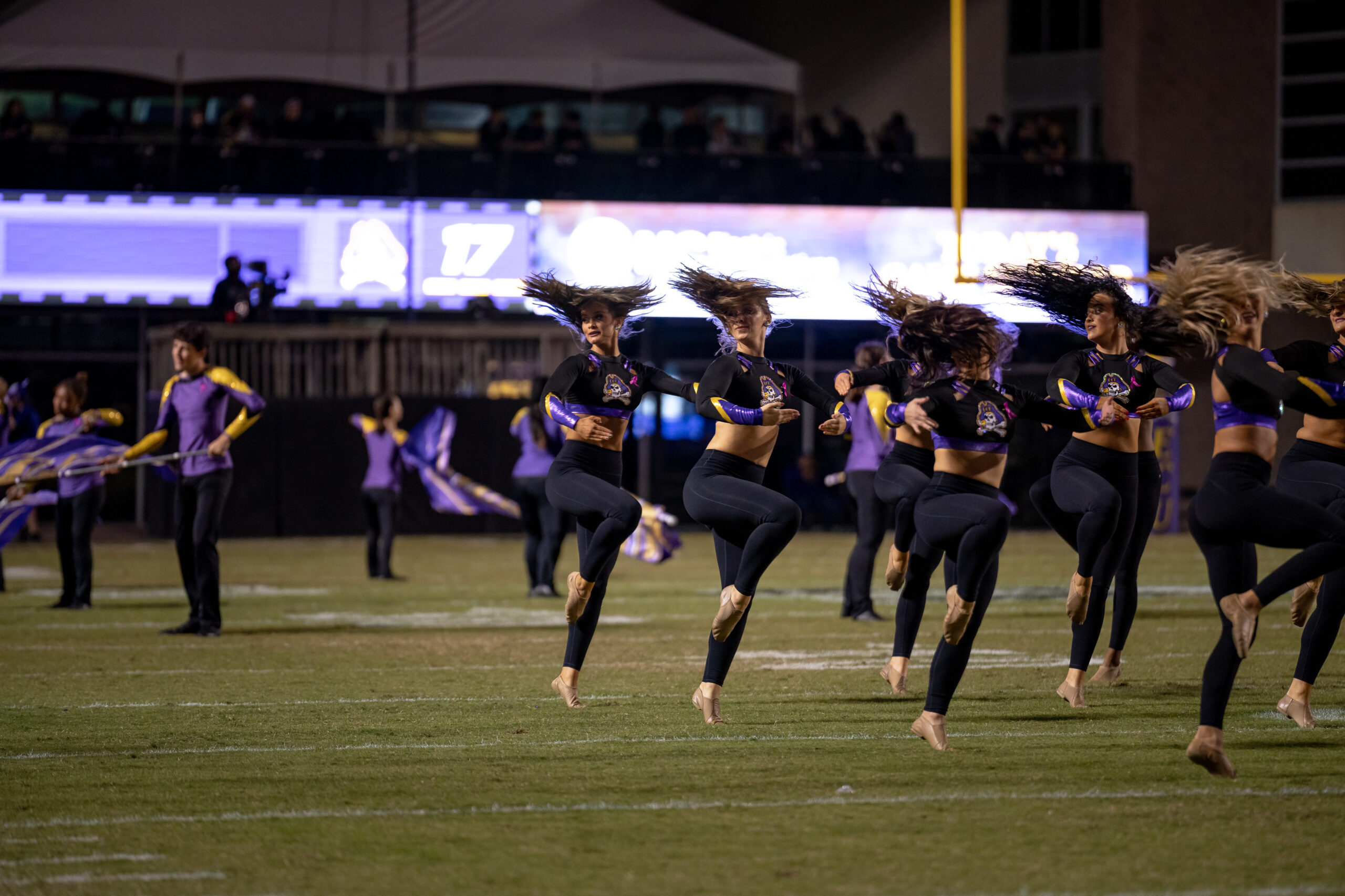 My First ECU College Football Photography Assignment 160 ECU dance team performing with the band