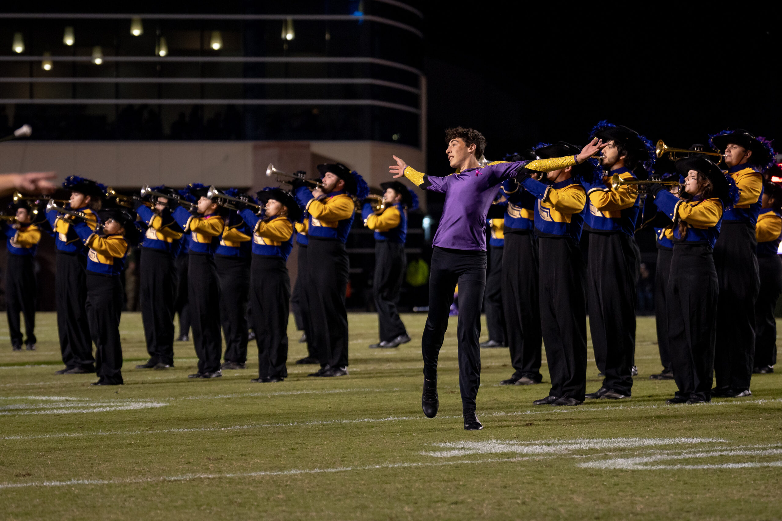 My First ECU College Football Photography Assignment 125 ECU band drum major leading the band on the field