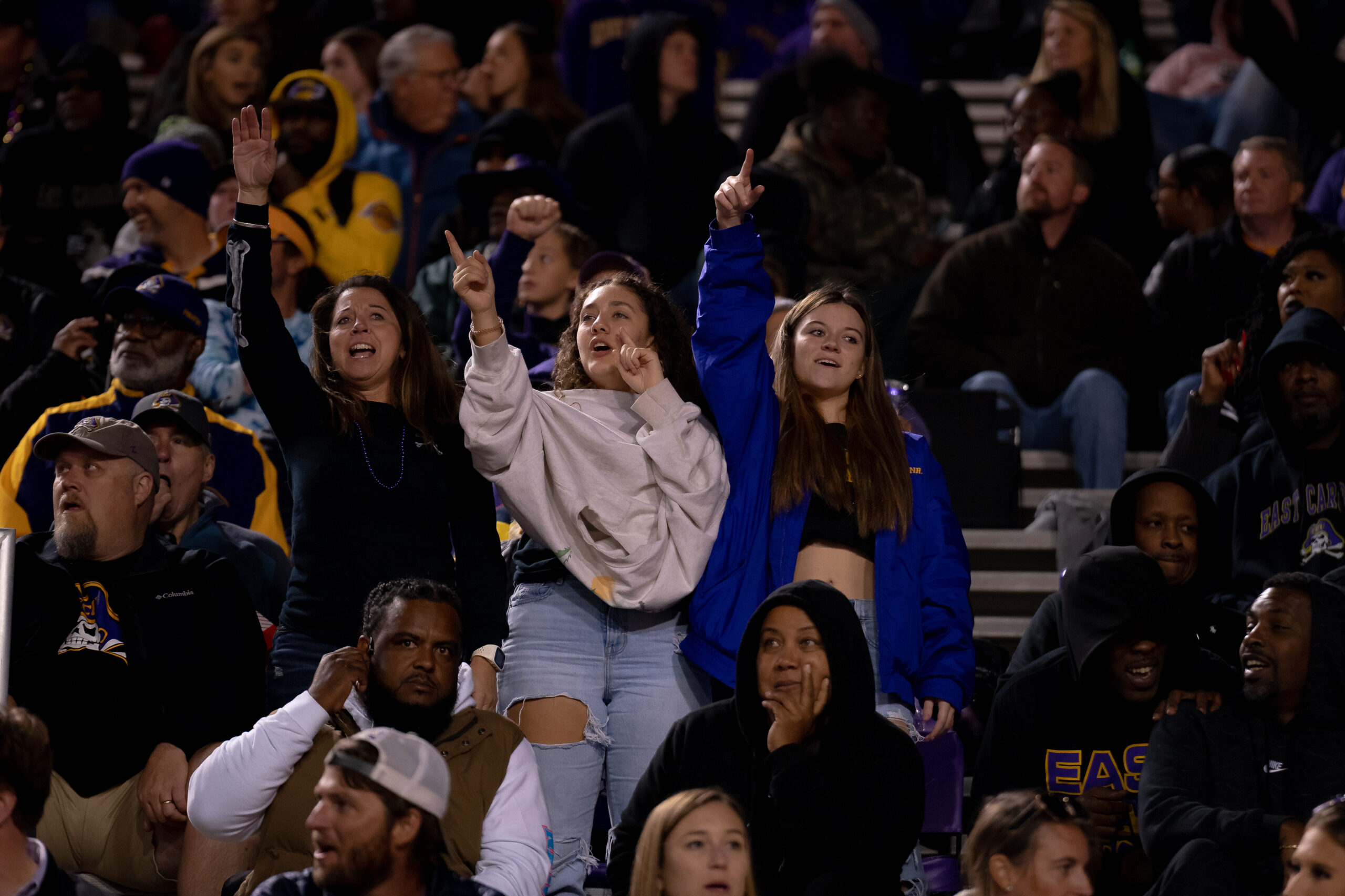 My First ECU College Football Photography Assignment 242 ECU fans cheering and filming from the stands
