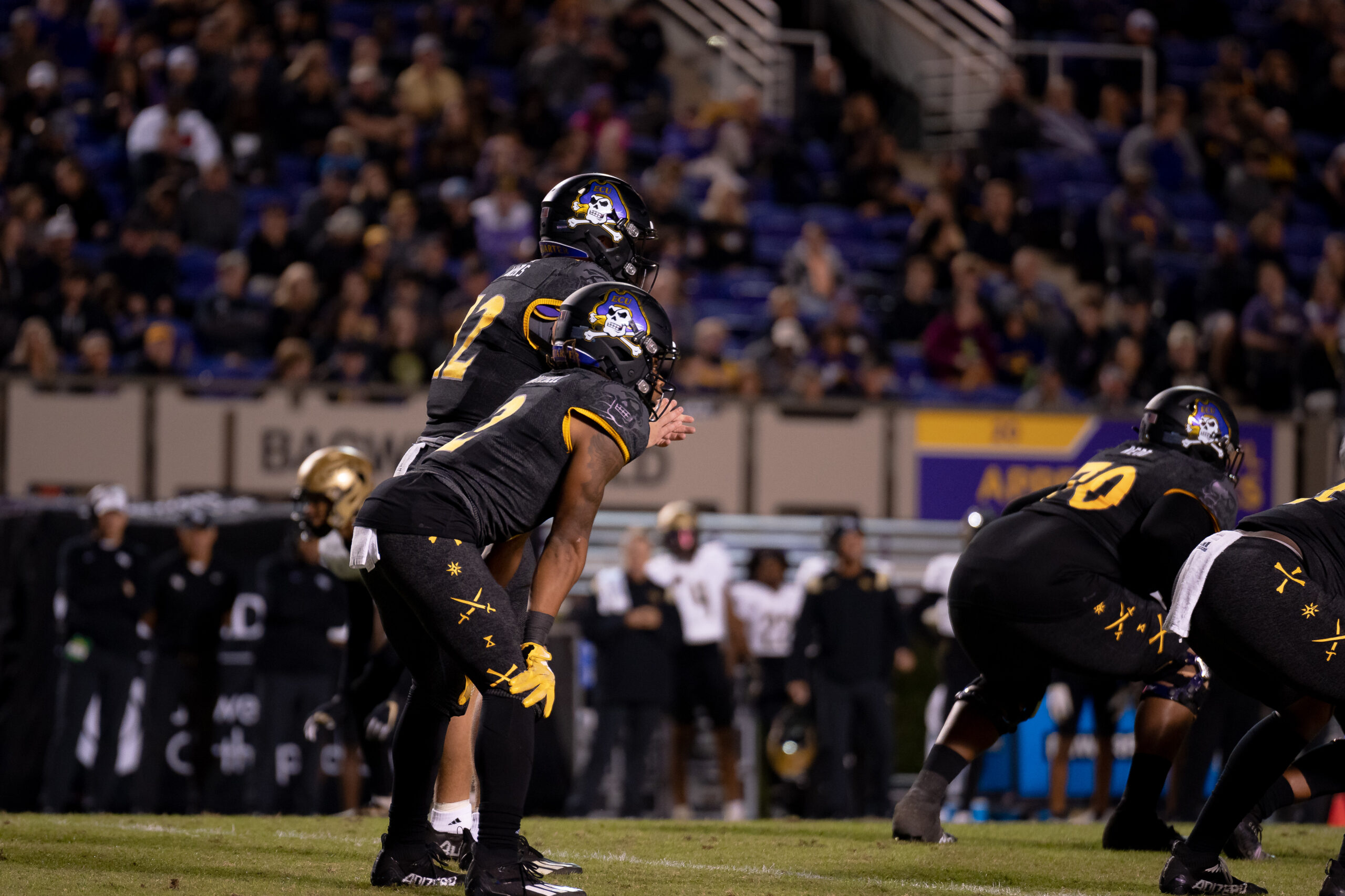 My First ECU College Football Photography Assignment 97 ECU player running with the ball under the lights