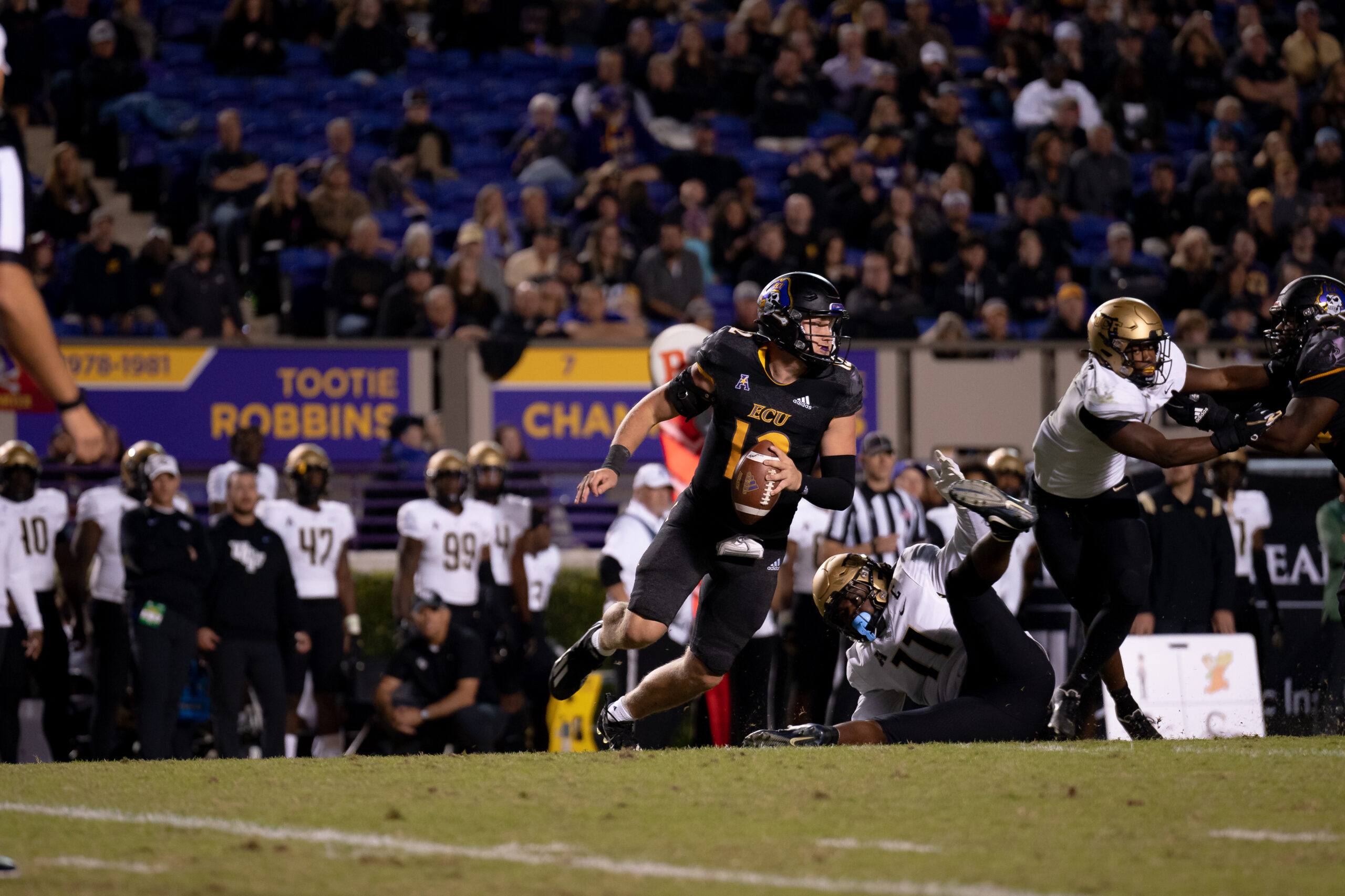 My First ECU College Football Photography Assignment 128 ECU player sprinting along the sideline
