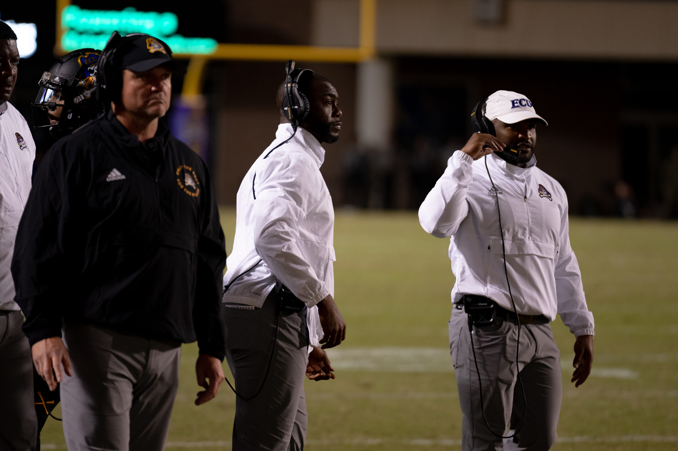 My First ECU College Football Photography Assignment 32 ECU coaching staff conferring on the sideline