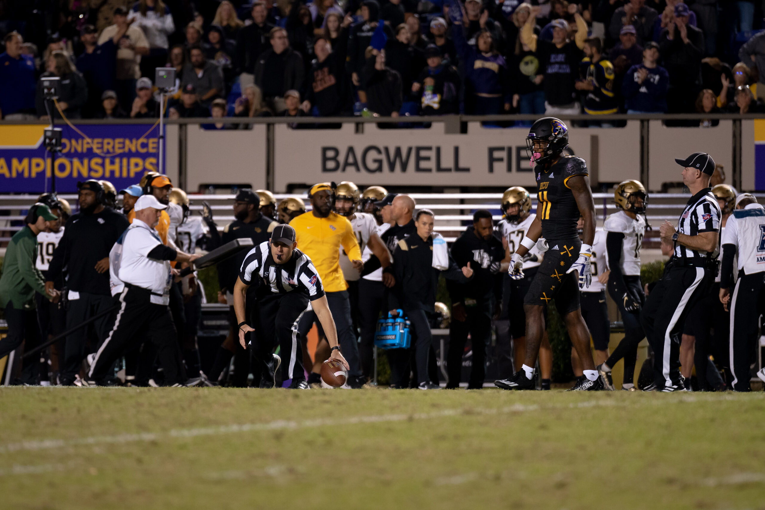 My First ECU College Football Photography Assignment 258 ECU sideline and Bagwell Field signage during the game