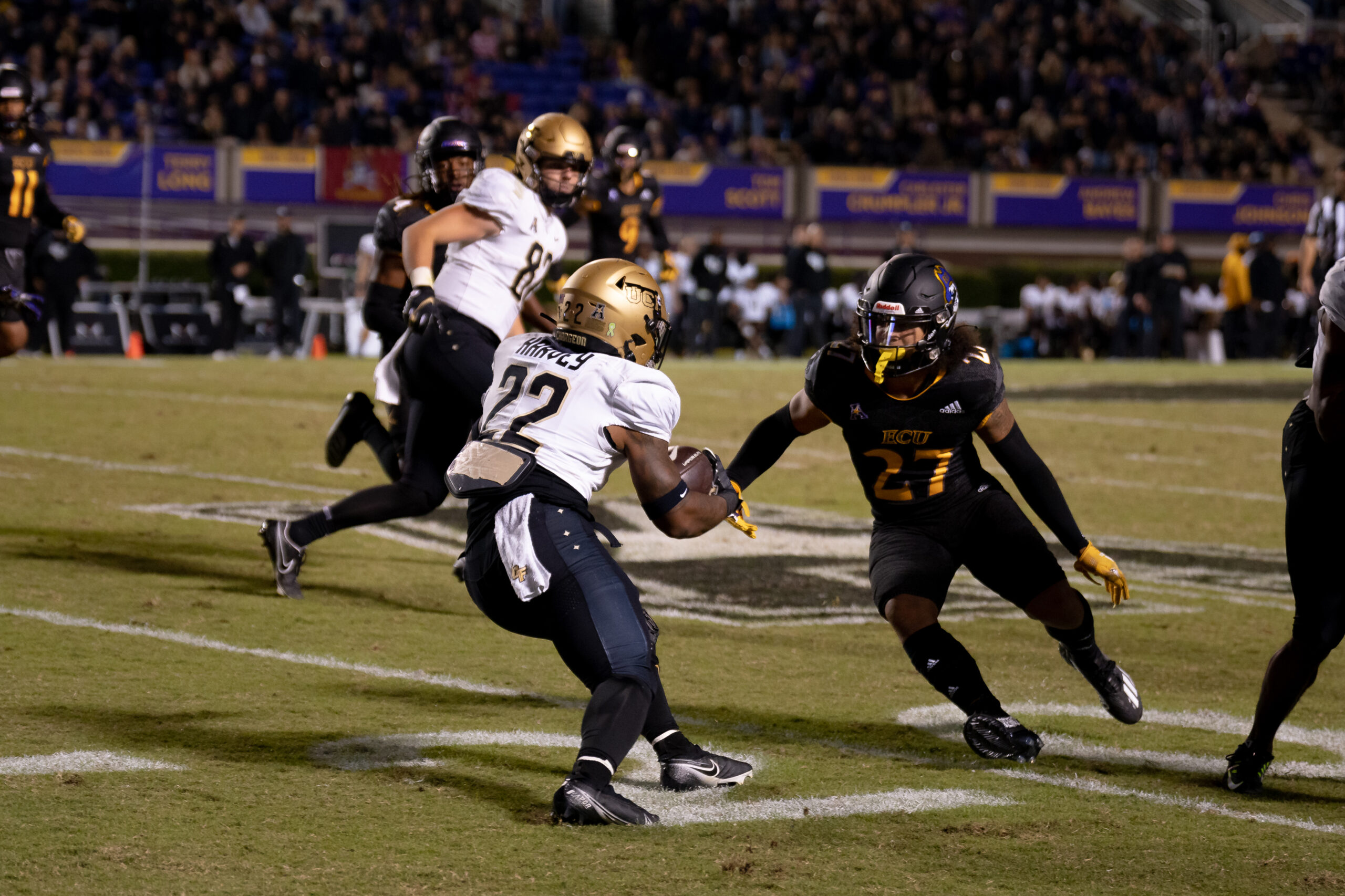 My First ECU College Football Photography Assignment 225 ECU defenders tackling a UCF runner