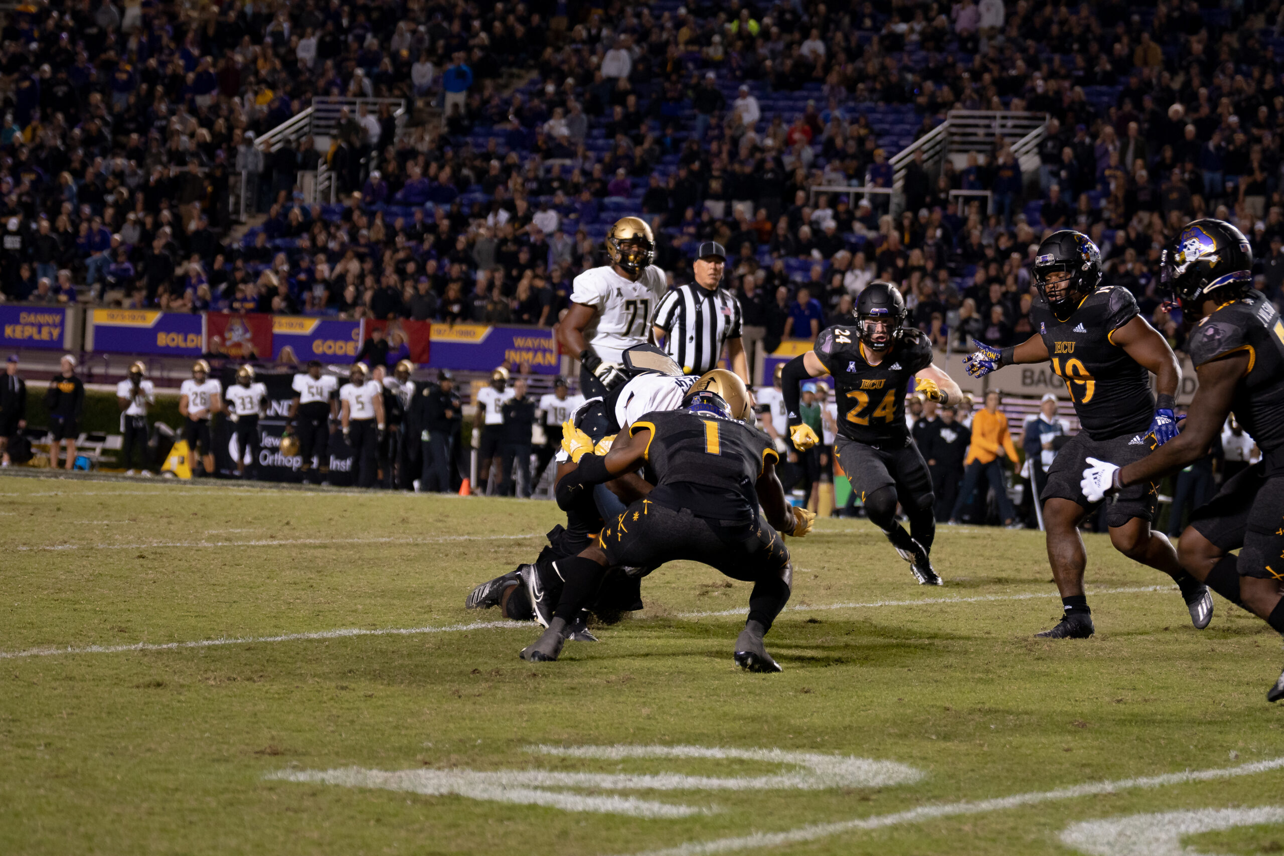 My First ECU College Football Photography Assignment 177 Players colliding in the backfield