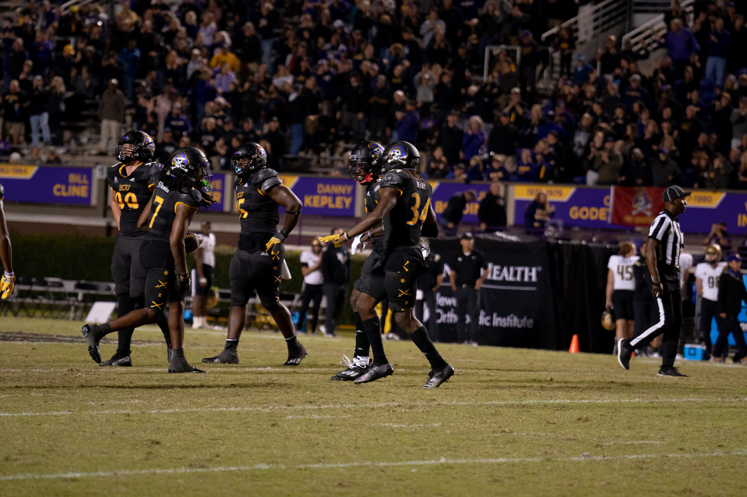 My First ECU College Football Photography Assignment 162 ECU players walking back to the huddle