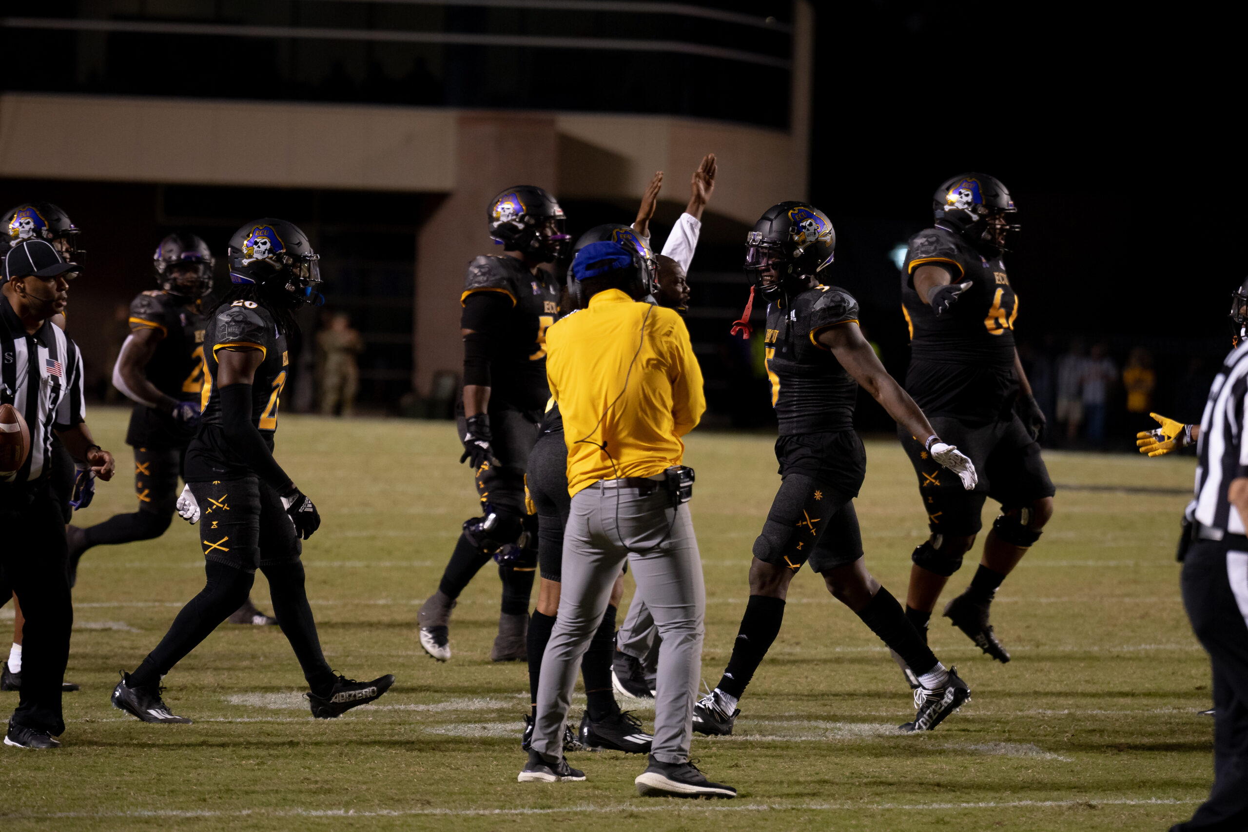 My First ECU College Football Photography Assignment 232 ECU players and staff along the sideline