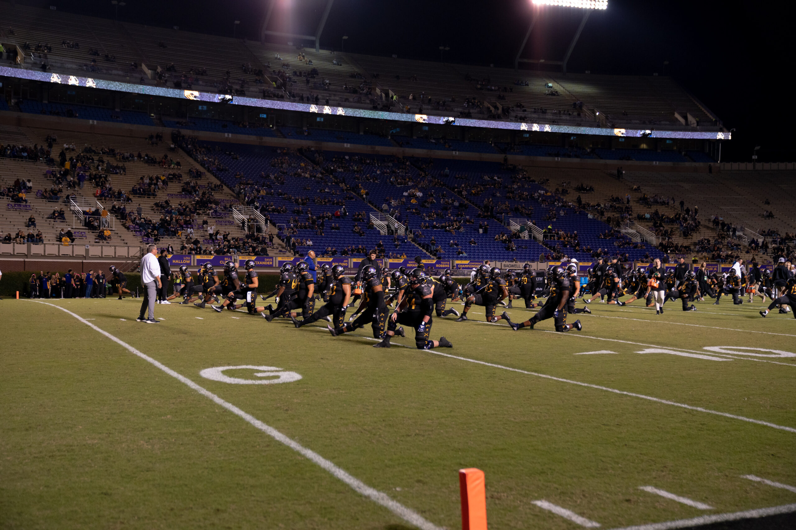 My First ECU College Football Photography Assignment 13 Wide view of the field and stadium crowd during play