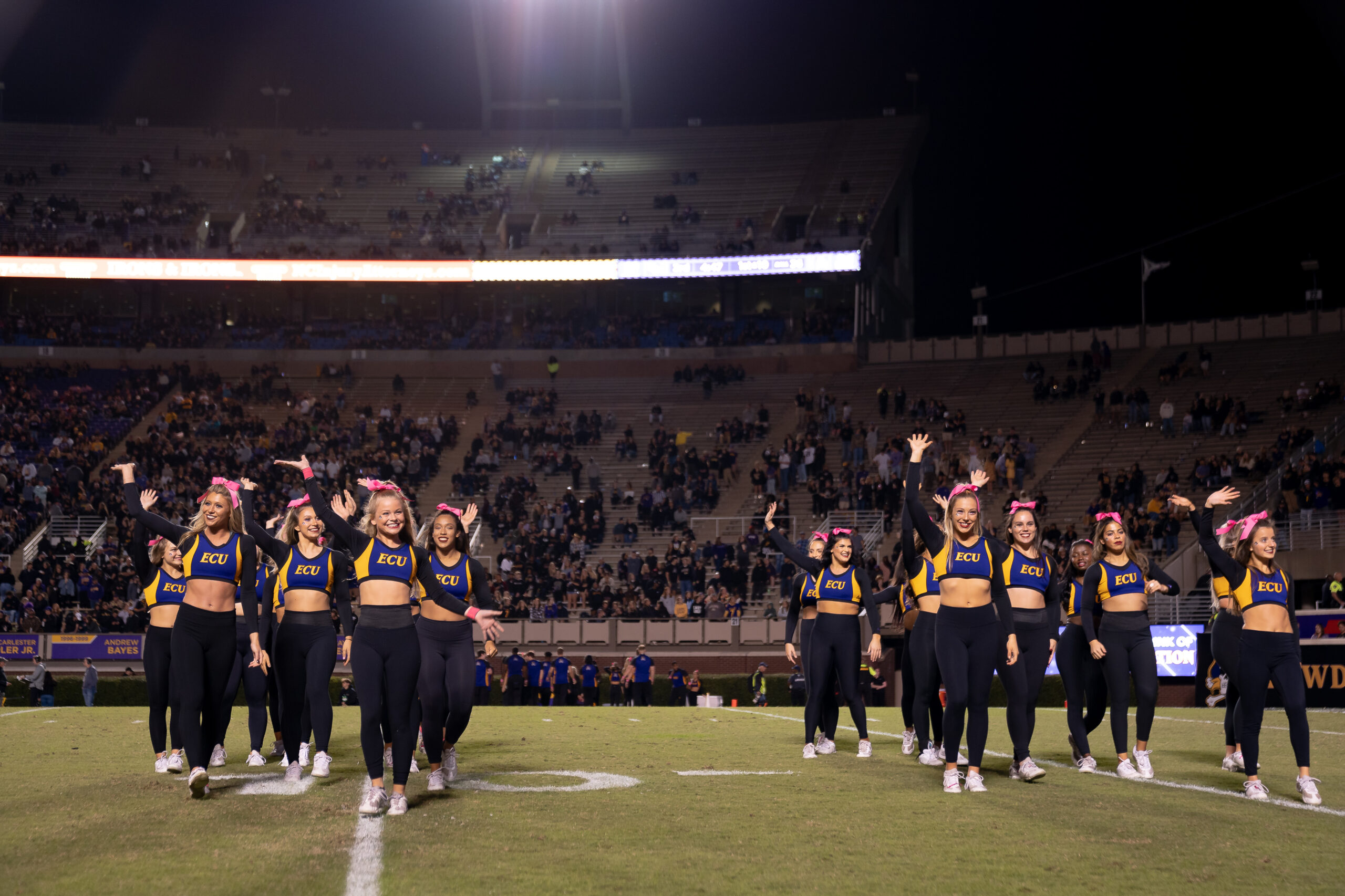 My First ECU College Football Photography Assignment 63 ECU players stretching in rows before kickoff