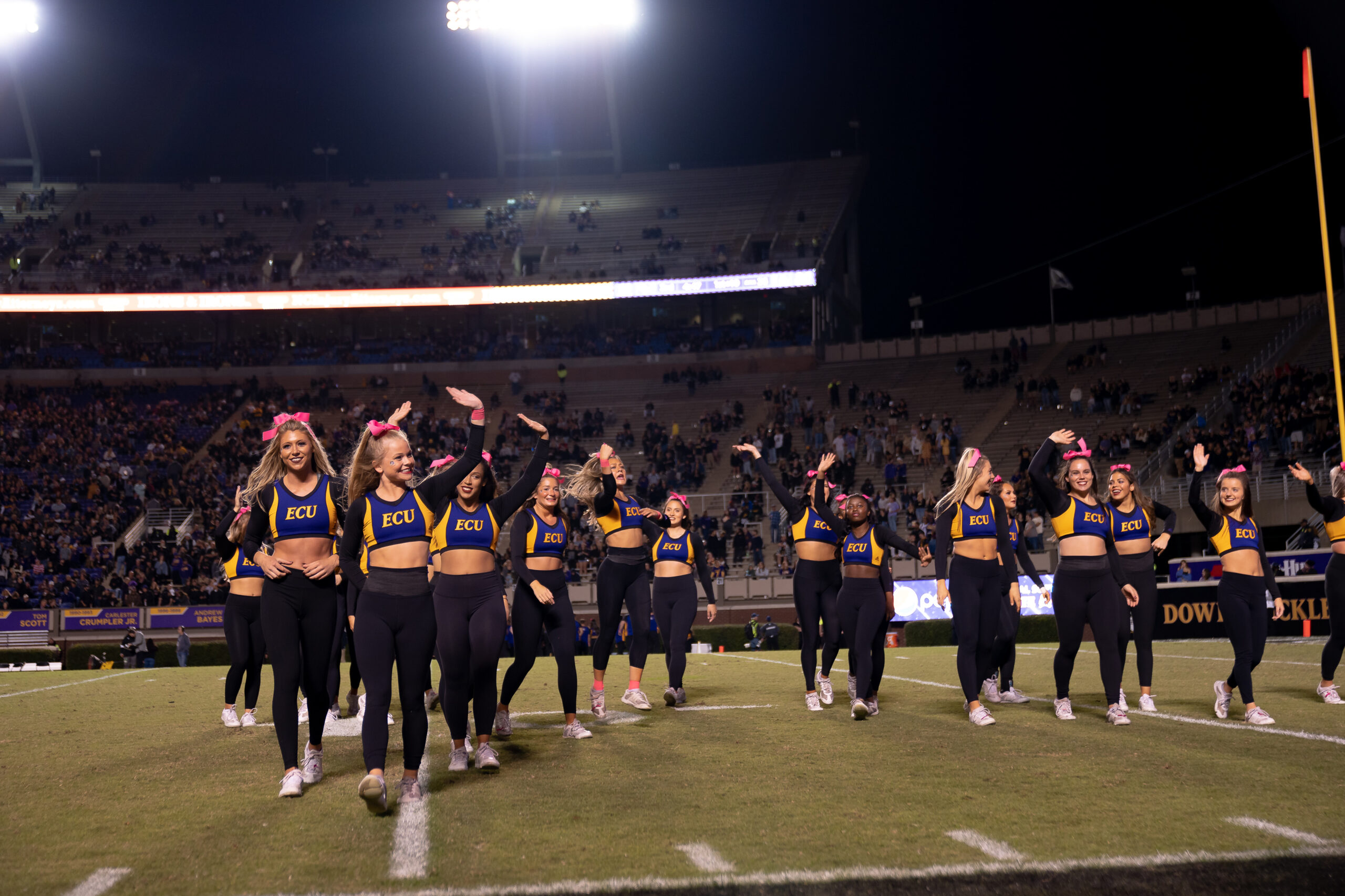 My First ECU College Football Photography Assignment 184 ECU dance team lined up on the field
