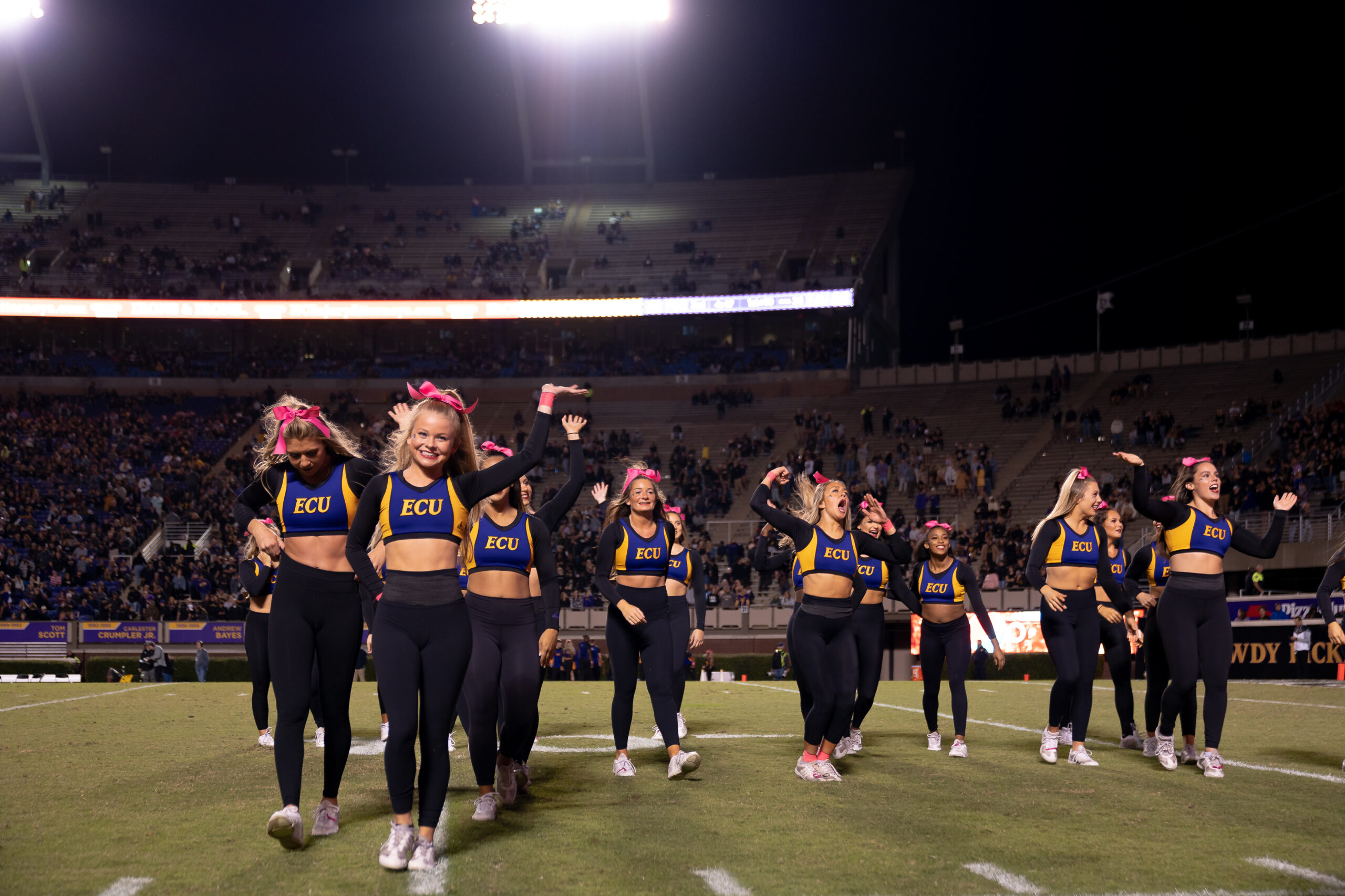 My First ECU College Football Photography Assignment 58 ECU players warming up on the field before the game