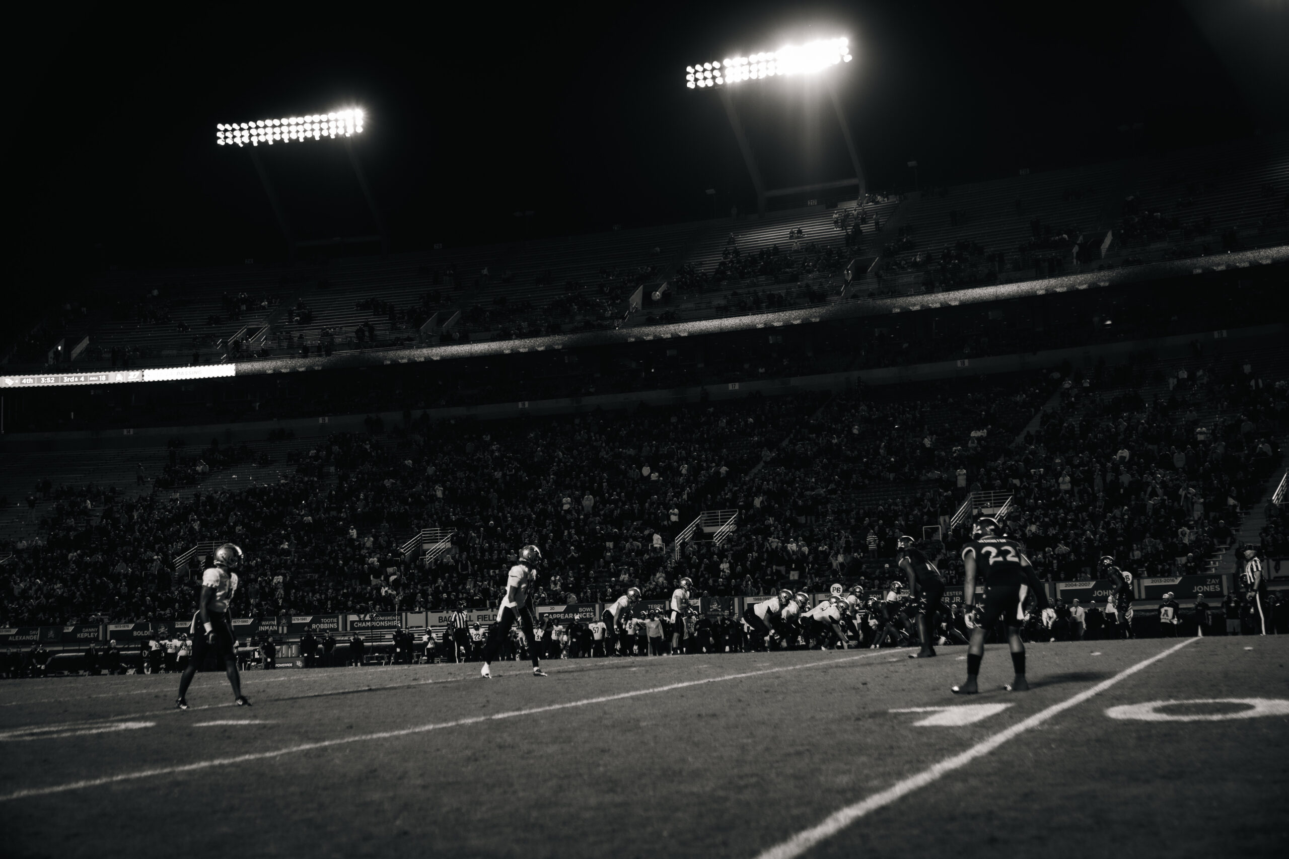 My First ECU College Football Photography Assignment 141 Night view of the stadium field from the corner