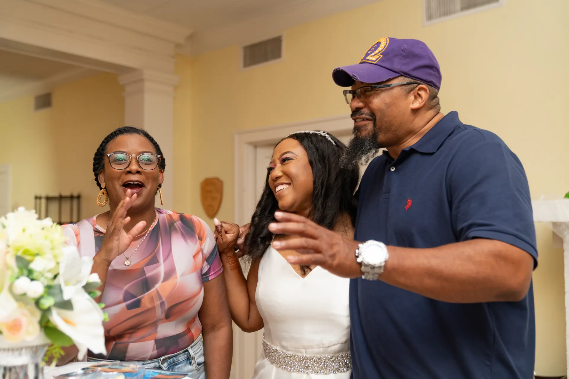 Women laughing together at a family gathering